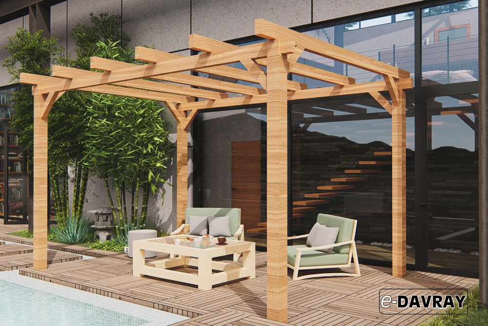 pergola autoportée en bois